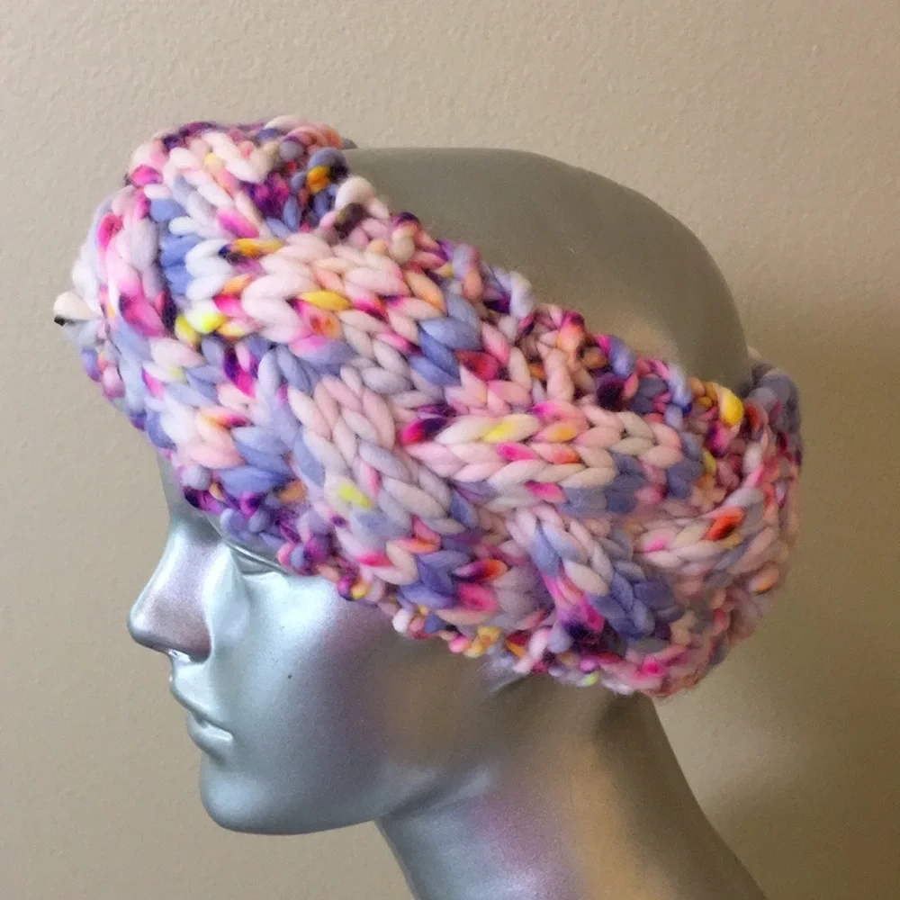 Hand Knit Women's Ear Warmer Headband Merino Wool